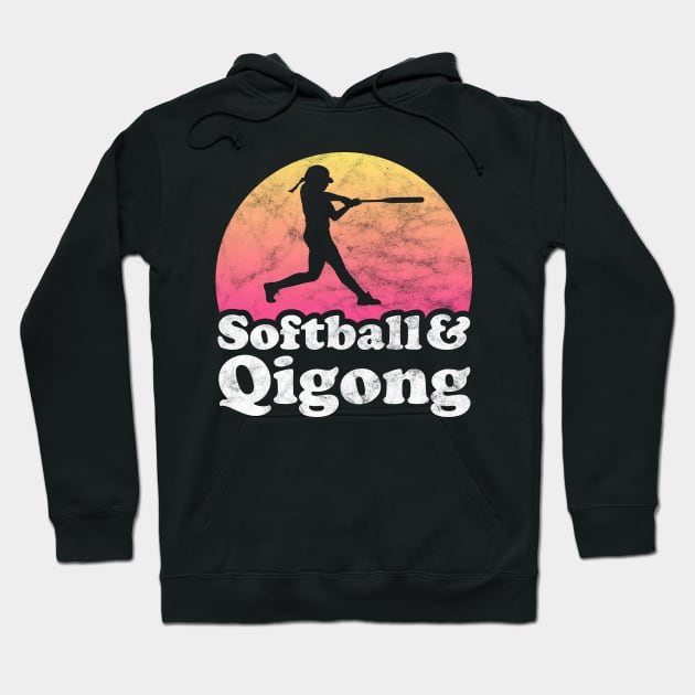 Softball and Qigong Gift for Softball Players Fans and Coaches Hoodie by JKFDesigns